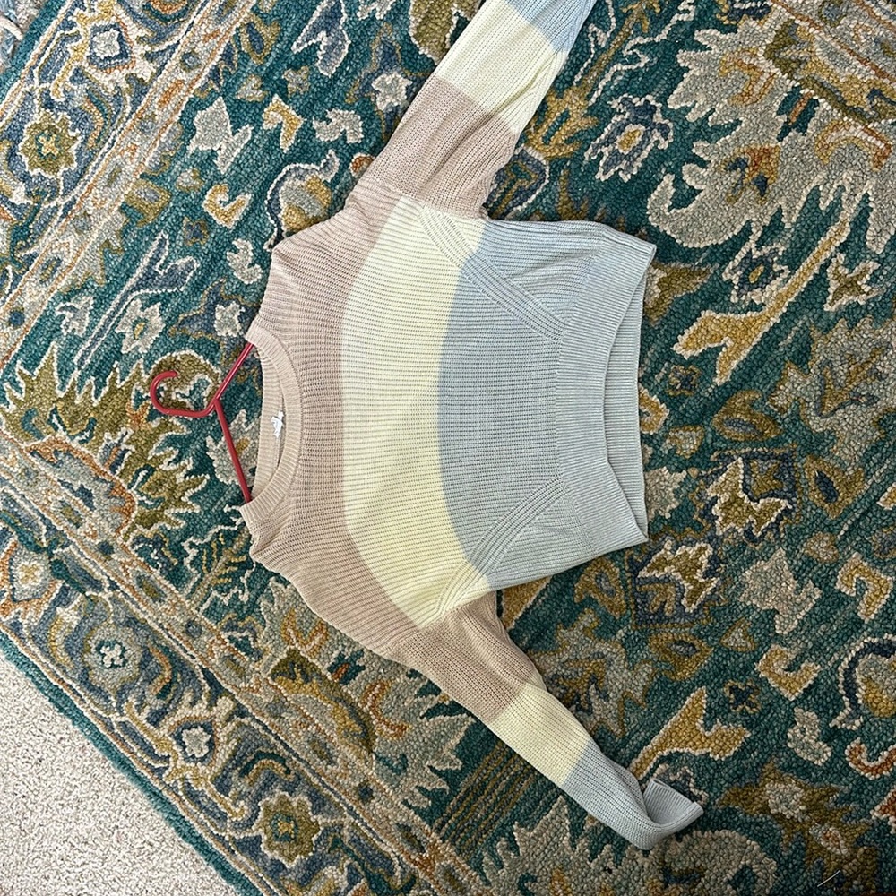 Multicolored stripe sweater, Garage brand, size medium, there is a small snag